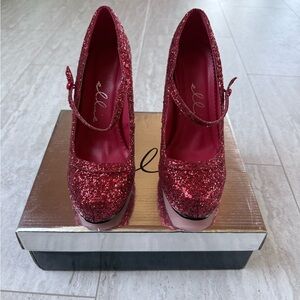Elle Sparkling Red Heels